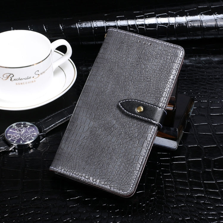 For Xiaomi Redmi Note 13 4G Global idewei Crocodile Texture Leather Phone Case(Grey)