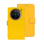 For vivo X100 idewei Crazy Horse Texture Leather Phone Case(Yellow)