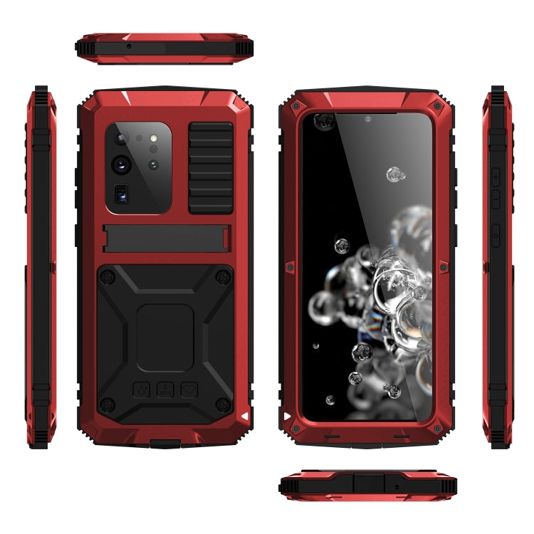 For Samsung Galaxy S20 Plus R-JUST Water-resistant Shockproof Dustproof Metal + Silicone Protective Case(Red)