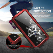 For Samsung Galaxy S20 Plus R-JUST Water-resistant Shockproof Dustproof Metal + Silicone Protective Case(Red)