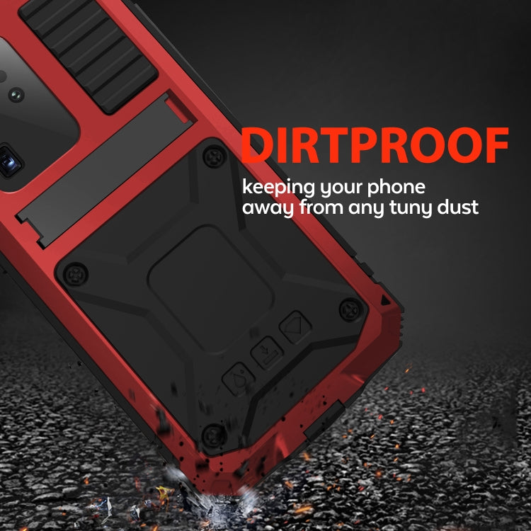For Samsung Galaxy S20 Plus R-JUST Water-resistant Shockproof Dustproof Metal + Silicone Protective Case(Red)