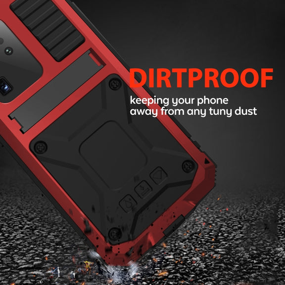 For Samsung Galaxy S20 Plus R-JUST Water-resistant Shockproof Dustproof Metal + Silicone Protective Case(Red)