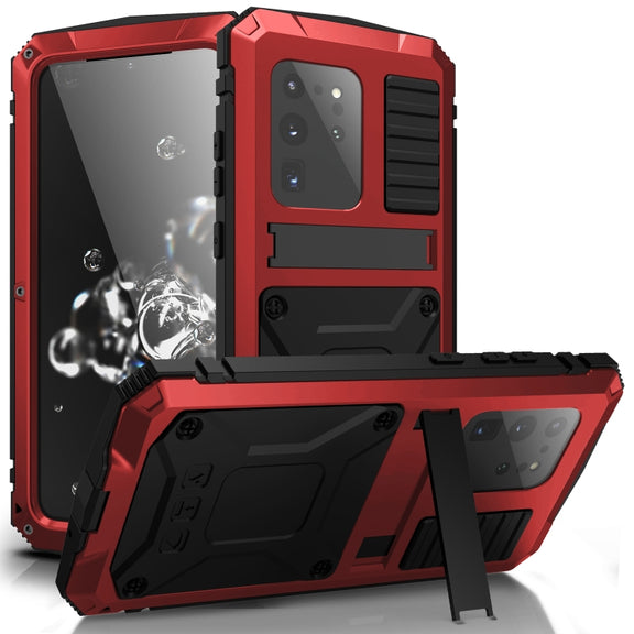 For Samsung Galaxy S20 Plus R-JUST Water-resistant Shockproof Dustproof Metal + Silicone Protective Case(Red)