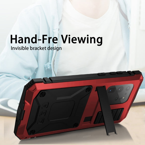 For Samsung Galaxy S20 Plus R-JUST Water-resistant Shockproof Dustproof Metal + Silicone Protective Case(Red)