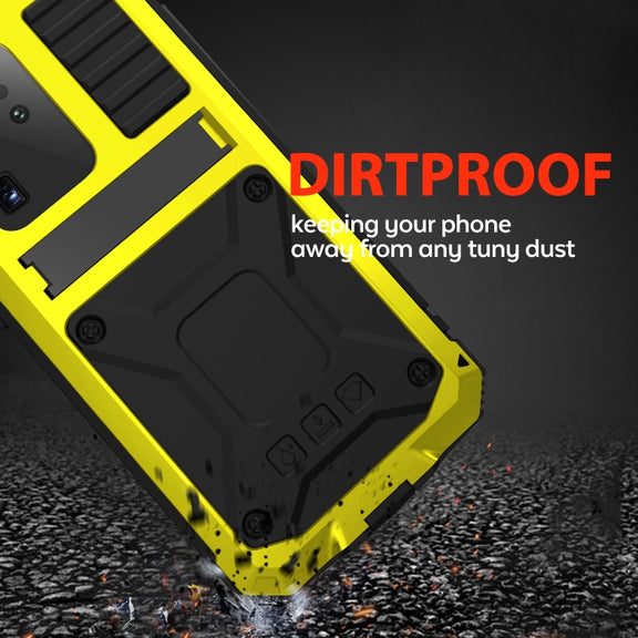 For Samsung Galaxy S20 Plus R-JUST Water-resistant Shockproof Dustproof Metal + Silicone Protective Case(Yellow)