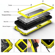 For Samsung Galaxy S20 Plus R-JUST Water-resistant Shockproof Dustproof Metal + Silicone Protective Case(Yellow)