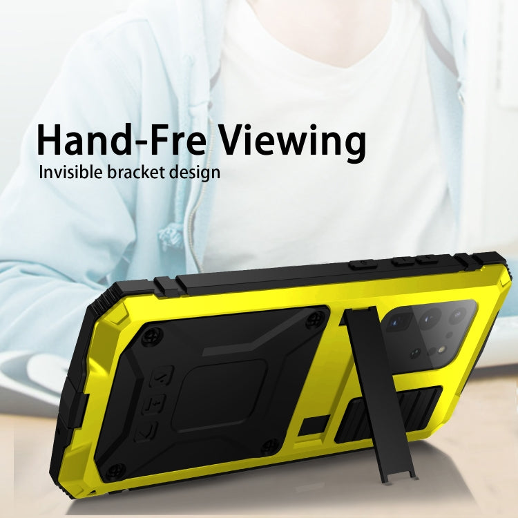 For Samsung Galaxy S20 Plus R-JUST Water-resistant Shockproof Dustproof Metal + Silicone Protective Case(Yellow)