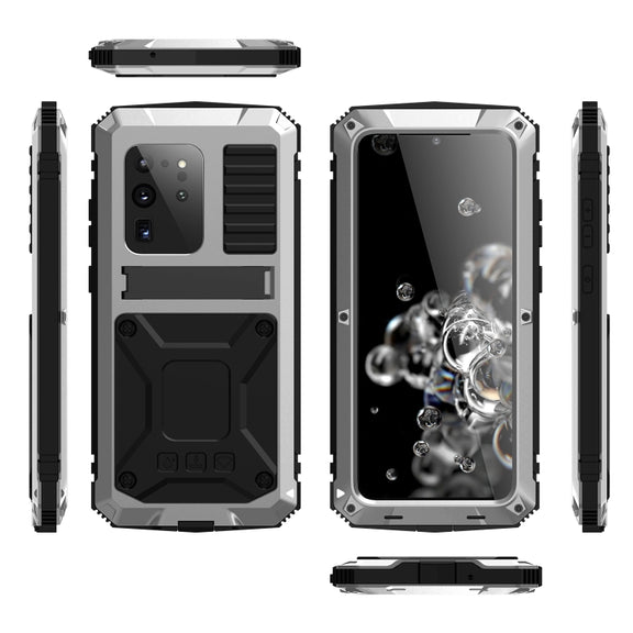 For Samsung Galaxy S20 Plus R-JUST Water-resistant Shockproof Dustproof Metal + Silicone Protective Case(Silver)