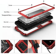 For Samsung Galaxy S20 Ultra R-JUST Water-resistant Shockproof Dustproof Metal + Silicone Protective Case(Red)