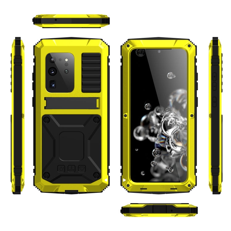 For Samsung Galaxy S20 Ultra R-JUST Water-resistant Shockproof Dustproof Metal + Silicone Protective Case(Yellow)