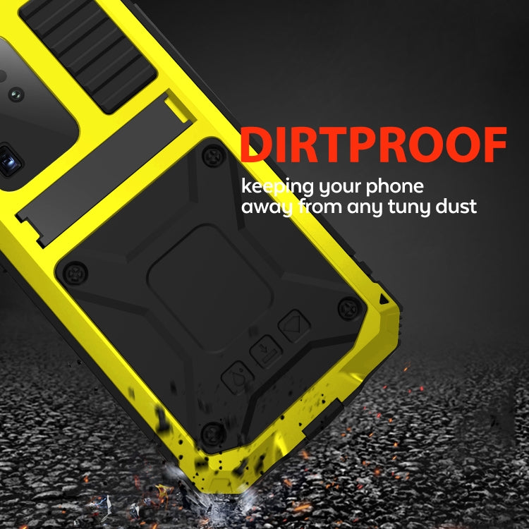 For Samsung Galaxy S20 Ultra R-JUST Water-resistant Shockproof Dustproof Metal + Silicone Protective Case(Yellow)