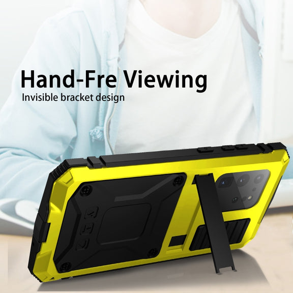 For Samsung Galaxy S20 Ultra R-JUST Water-resistant Shockproof Dustproof Metal + Silicone Protective Case(Yellow)