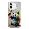 For iPhone 16 Plus Animal Pattern Oil Painting Series PC + TPU Phone Case(Panda) - iPhone 16 Plus Cases by PMC TechLife | Online Shopping South Africa | PMC TechLife | Buy Now Pay Later Mobicred