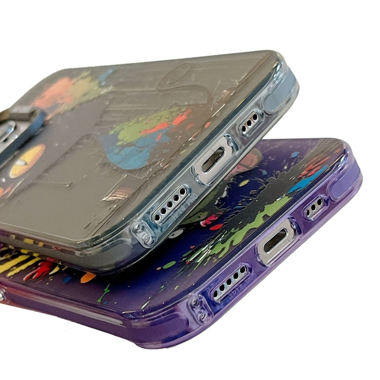 For iPhone 16 Animal Pattern Oil Painting Series PC + TPU Phone Case(Clown)