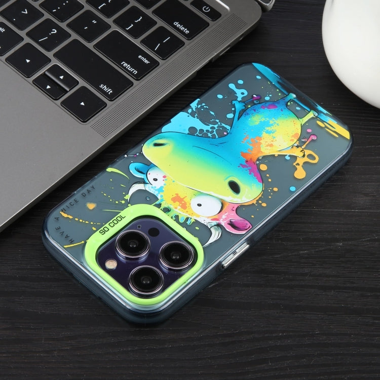 For iPhone 16 Animal Pattern Oil Painting Series PC + TPU Phone Case(Astronaut)