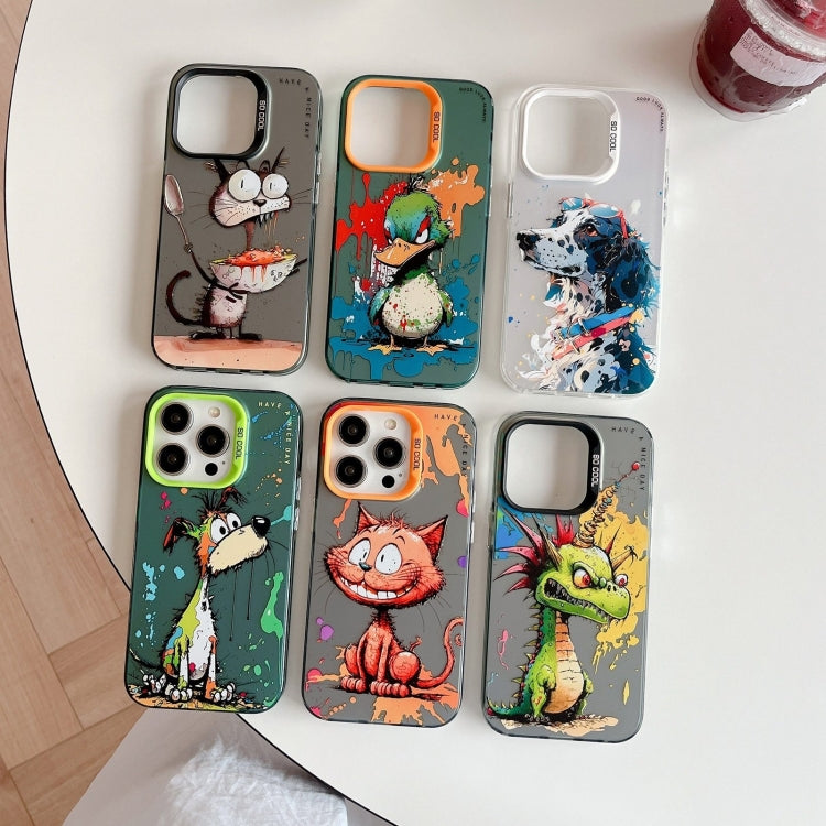 For iPhone 16 Pro Animal Pattern Oil Painting Series PC + TPU Phone Case(Sheep)