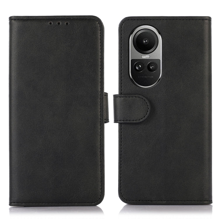 For OPPO Reno10 / Reno10 Pro Global Cow Texture Flip Leather Phone Case(Black)
