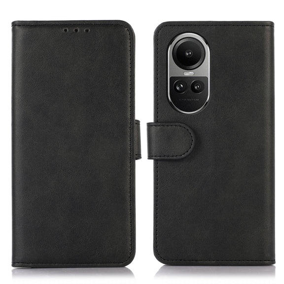 For OPPO Reno10 / Reno10 Pro Global Cow Texture Flip Leather Phone Case(Black)