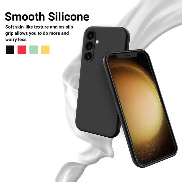 For Samsung Galaxy A25 5G Pure Color Liquid Silicone Shockproof Phone Case(Black)