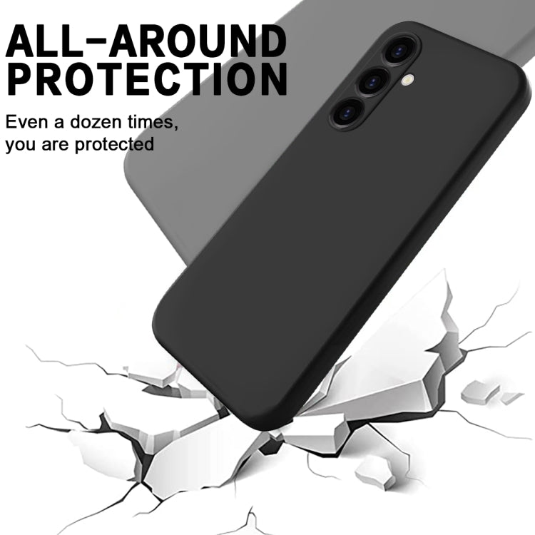 For Samsung Galaxy A25 5G Pure Color Liquid Silicone Shockproof Phone Case(Black)