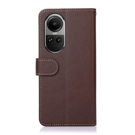 For OPPO Reno10 / Reno10 Pro Global KHAZNEH Litchi Texture Leather RFID Phone Case(Brown)