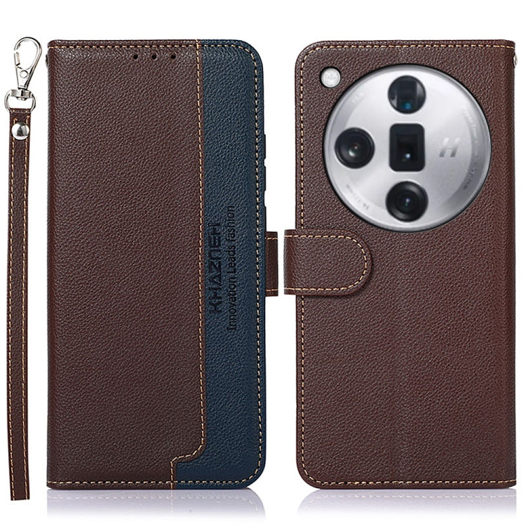 For OPPO Find X7 KHAZNEH Litchi Texture Leather RFID Phone Case(Brown)