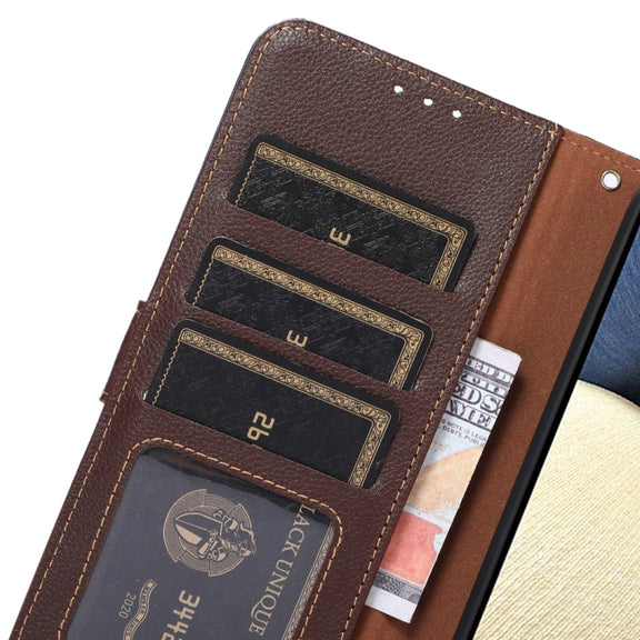 For OPPO Find X7 KHAZNEH Litchi Texture Leather RFID Phone Case(Brown)