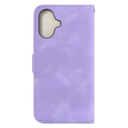For iPhone 16 Seven-shaped Embossed Leather Phone Case(Purple)