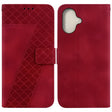 For iPhone 16 Seven-shaped Embossed Leather Phone Case(Red) - iPhone 16 Cases by PMC TechLife | Online Shopping South Africa | PMC TechLife | Buy Now Pay Later Mobicred