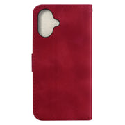 For iPhone 16 Seven-shaped Embossed Leather Phone Case(Red)