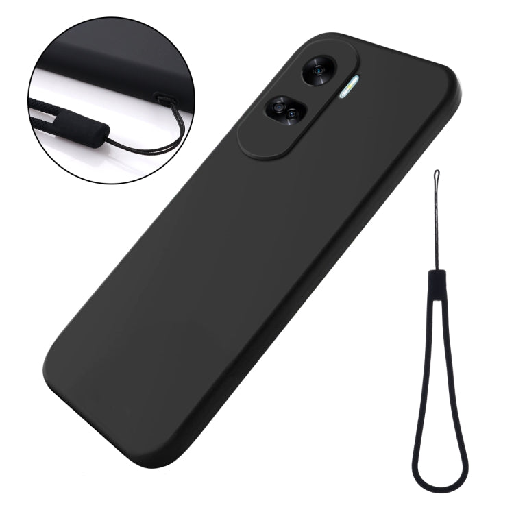 For Honor 90 Lite / X50i Pure Color Liquid Silicone Shockproof Phone Case(Black)