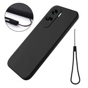 For Honor 90 Lite / X50i Pure Color Liquid Silicone Shockproof Phone Case(Black)