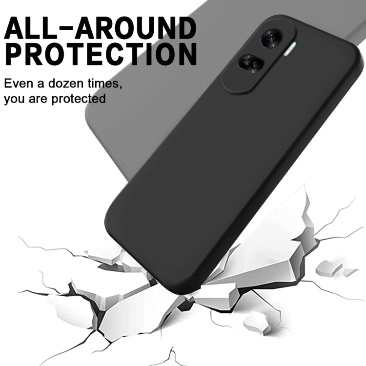 For Honor 90 Lite / X50i Pure Color Liquid Silicone Shockproof Phone Case(Black)