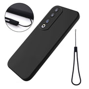 For Honor 90 Pro Solid Color Liquid Silicone Dropproof Full Coverage Phone Case(Black)