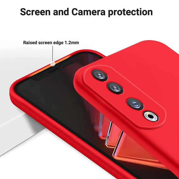 For Honor 90 Pro Pure Color Liquid Silicone Shockproof Phone Case(Red)
