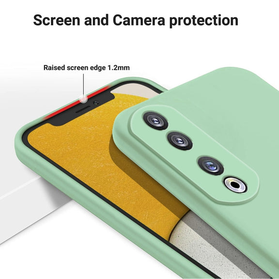 For Honor 90 Pro Pure Color Liquid Silicone Shockproof Phone Case(Green)