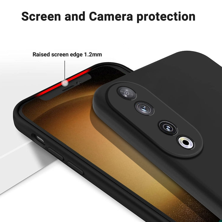 For Honor 90 Solid Color Liquid Silicone Dropproof Full Coverage Phone Case(Black)