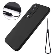 For Honor 90 Solid Color Liquid Silicone Dropproof Full Coverage Phone Case(Black)