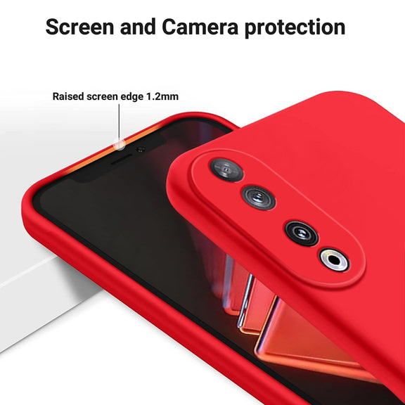 For Honor 90 Pure Color Liquid Silicone Shockproof Phone Case(Red)