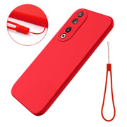 For Honor 90 Pure Color Liquid Silicone Shockproof Phone Case(Red)