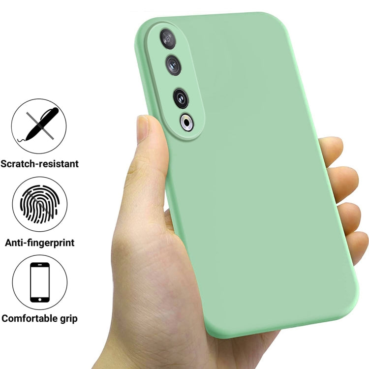 For Honor 90 Pure Color Liquid Silicone Shockproof Phone Case(Green)