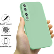 For Honor 90 Pure Color Liquid Silicone Shockproof Phone Case(Green)