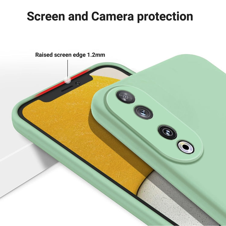 For Honor 90 Pure Color Liquid Silicone Shockproof Phone Case(Green)