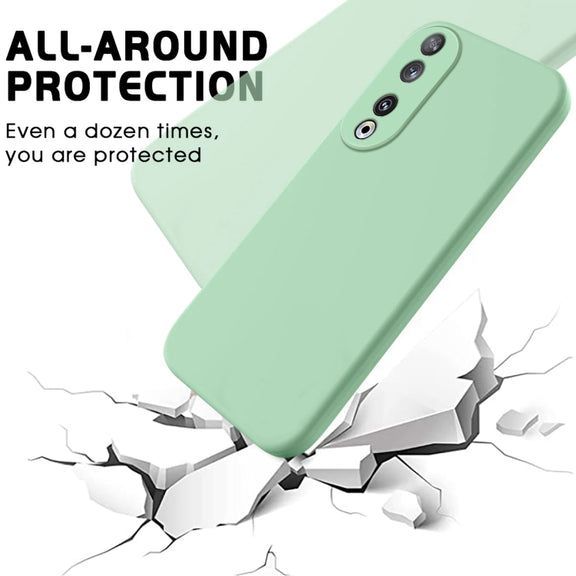 For Honor 90 Pure Color Liquid Silicone Shockproof Phone Case(Green)