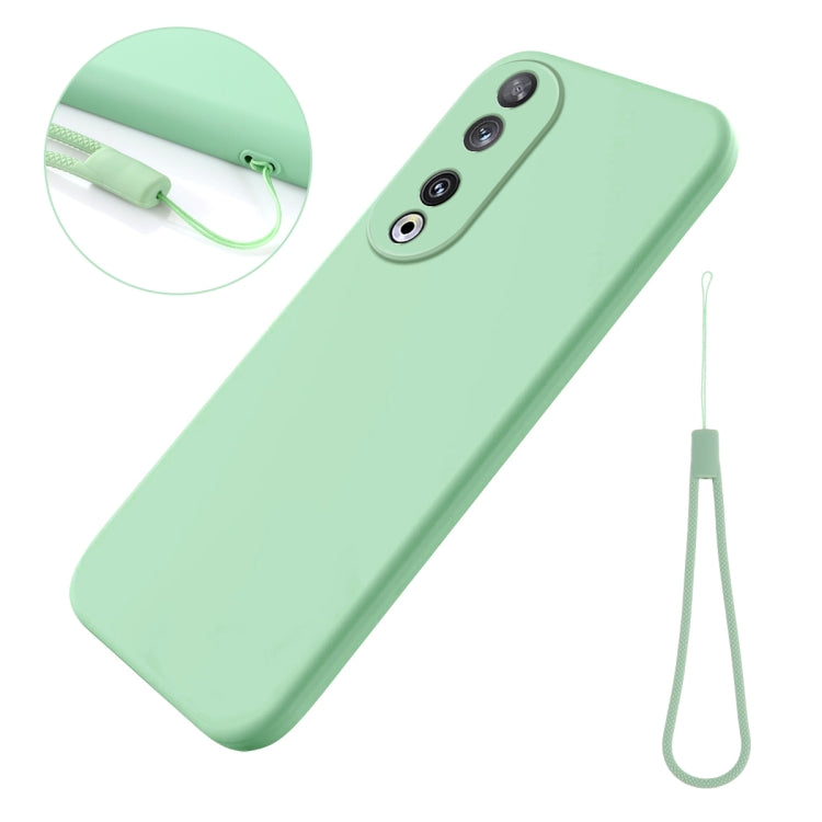 For Honor 90 Pure Color Liquid Silicone Shockproof Phone Case(Green)