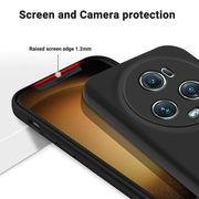 For Honor Magic5 Pro Solid Color Liquid Silicone Dropproof Full Coverage Phone Case(Black)