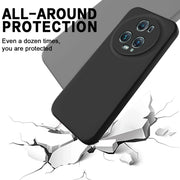 For Honor Magic5 Pro Solid Color Liquid Silicone Dropproof Full Coverage Phone Case(Black)
