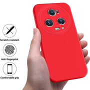 For Honor Magic5 Pro Solid Color Liquid Silicone Dropproof Full Coverage Phone Case(Red)