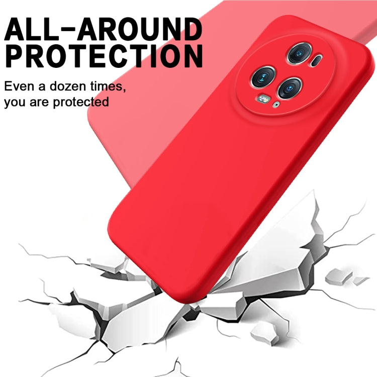 For Honor Magic5 Pro Solid Color Liquid Silicone Dropproof Full Coverage Phone Case(Red)