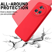 For Honor Magic5 Pro Solid Color Liquid Silicone Dropproof Full Coverage Phone Case(Red)